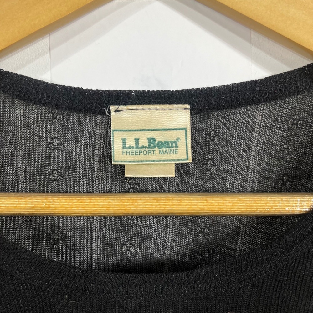 Vintage LL Bean Sheer Granola Indie Pointelle Knit Preppy Boho Top Womens Medium - Picture 7 of 9